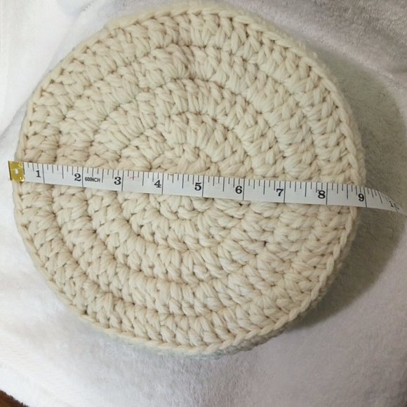 Hand Crafted Farmhouse Basket Hand Crochet Storage Nesting Planter Essential - Picture 6 of 9